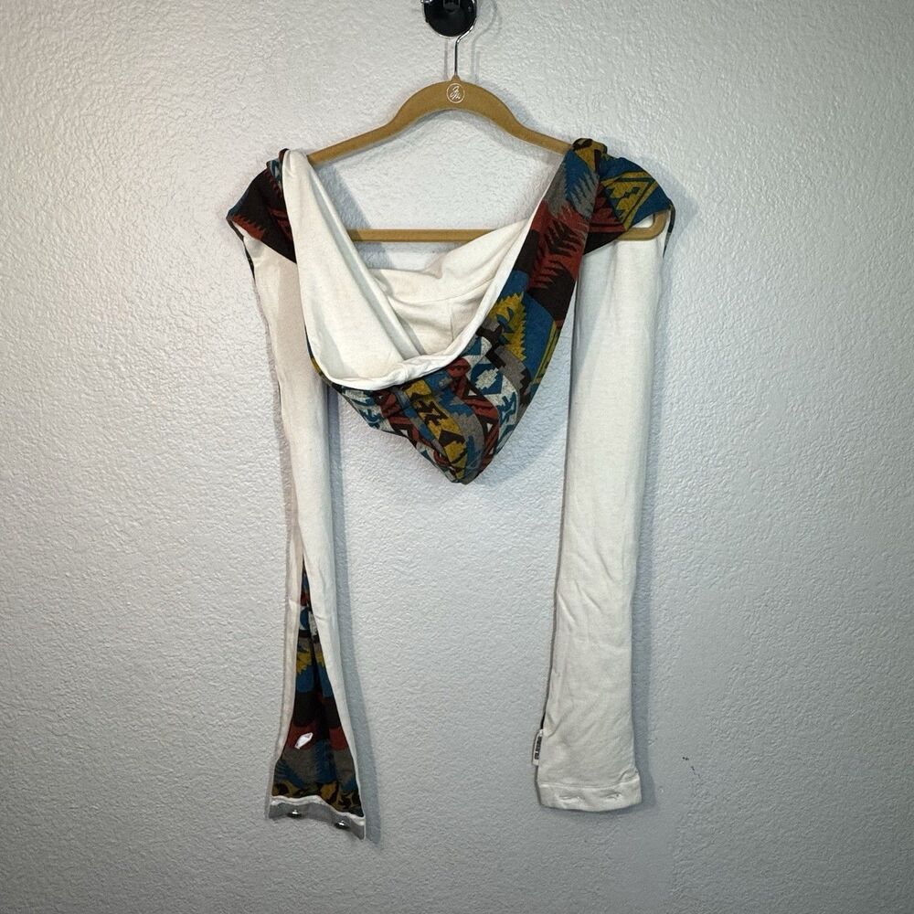 Stolen Sunday Infinity Scarf Hooded Button Closure USA Made Southwest  80x5 inch